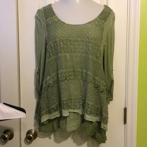 Boho layered lace shirt